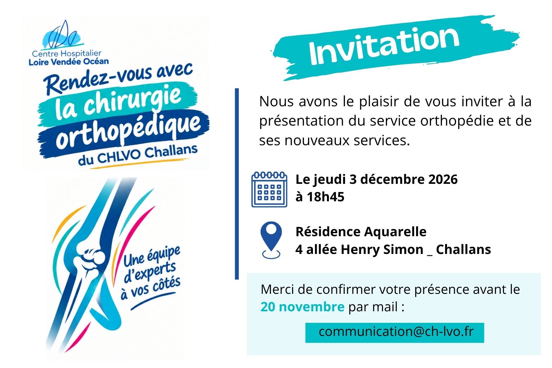 Soirée présentation service orthopédie du CHLVO